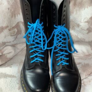 Dr. Martens Black Boots with Blue Interior